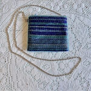 Express fully beaded zipper crossbody chain mini bag